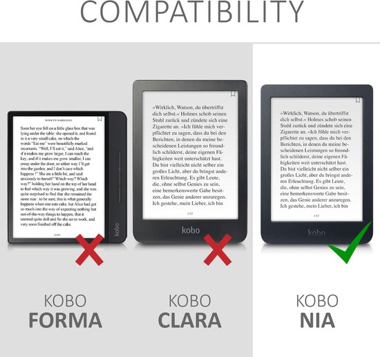 kwmobile e-reader hoesje geschikt voor Kobo Nia hoes - E reader flip case met magnetische sluiting - Ereader cover - Travel Wereldkaart design in zwart / meerkleurig van Merkloos — afbeelding 4