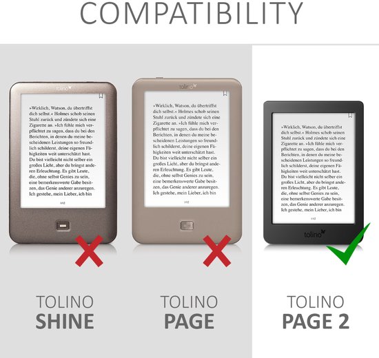 kwmobile e-reader hoesje geschikt voor Tolino Page 2 hoes - E reader flip case van kunstleer - Ereader cover met stand - Sterrenstelsel en Boom design in blauw / grijs / zwart van kwmobile — afbeelding 5
