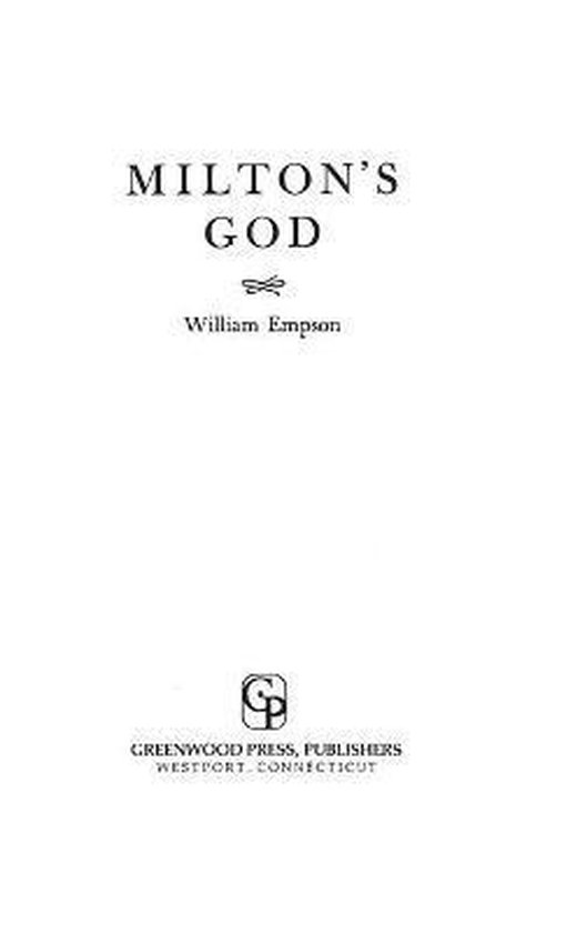 Milton's God - cover