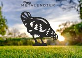metalen kip -  zwart gepoedercoat - tuinsteker | tuinbeeld