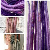 Dreadlocks 10stuks Single ended handmade 60cm Dreads fantastic lilac