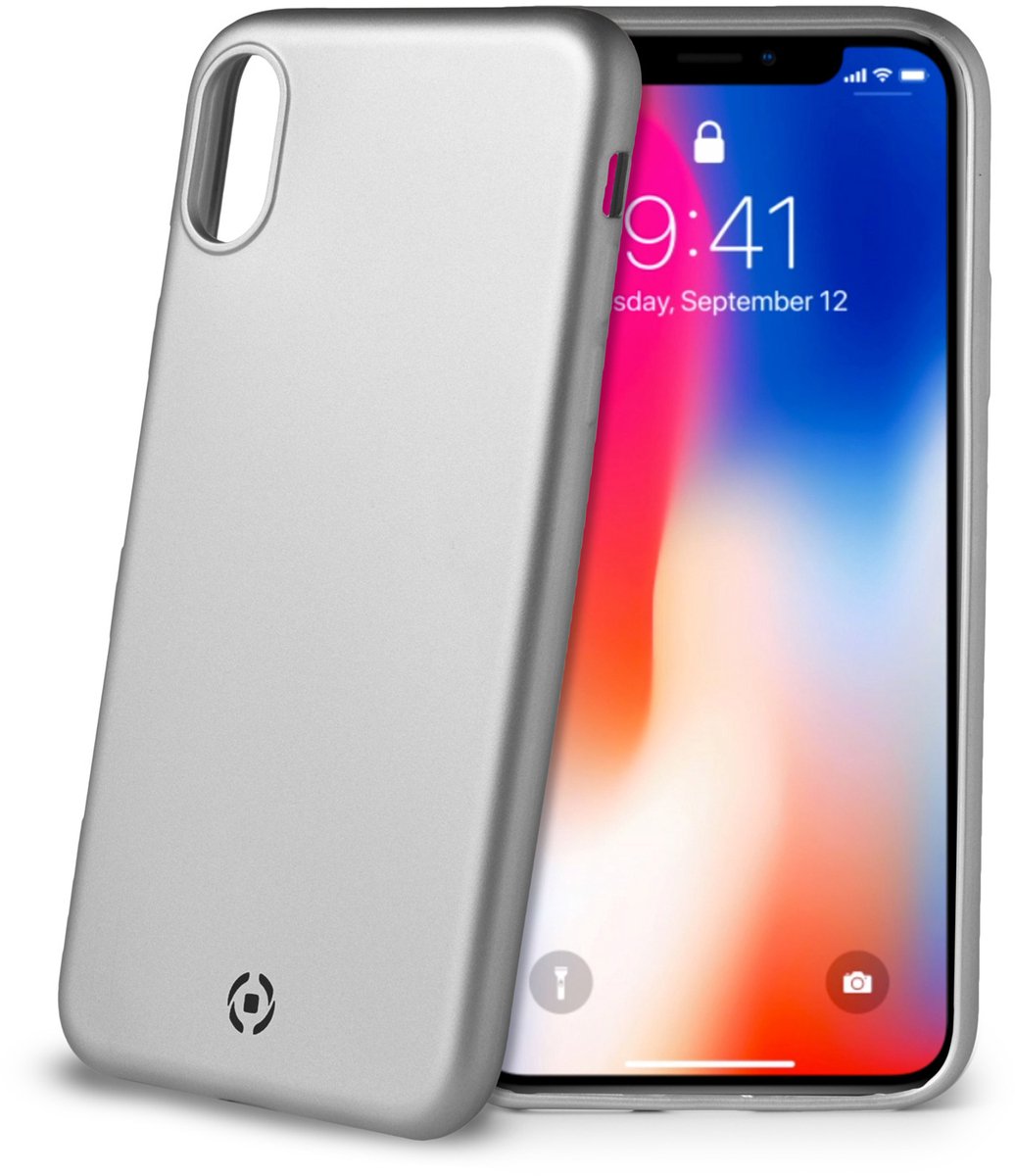 Celly Telefoonhoes Softmatt Iphone Xs/x Polyurethaan Zilver
