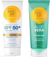 Bondi Sands Parfumvrij SPF 50+ 150 ml- en After Sun Aloe Vera Cooling Gel - 200ml