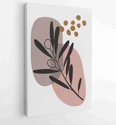 Botanical wall art vector set. Floral and Foliage line art drawing with abstract shape. 1 - Moderne schilderijen – Vertical – 1810230217 - 50*40 Vertical