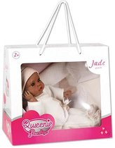 Luxe Bruine / Gekleurde Pop - Donkere Pop - Babypop JADE - Kunststof - 42 cm - Queen prestige - Levensecht