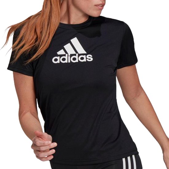 adidas Designed 2 move Sportshirt - Maat L  - Vrouwen - zwart - wit