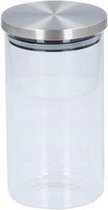 Voorraadpot luchtdicht - Zilver / Transparant - Glas / Metaal - 10 x h 18,5 cm