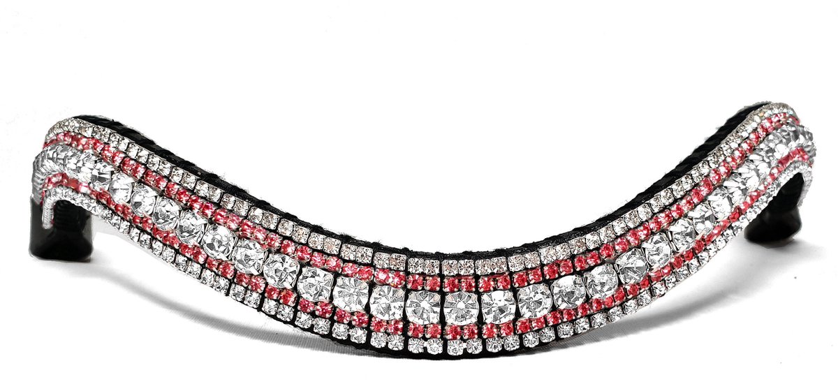 Frontriem Crystal & Pink/Shet