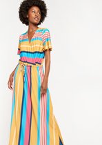 LOLALIZA Gestreepte maxi-jurk - Oker - Maat 40