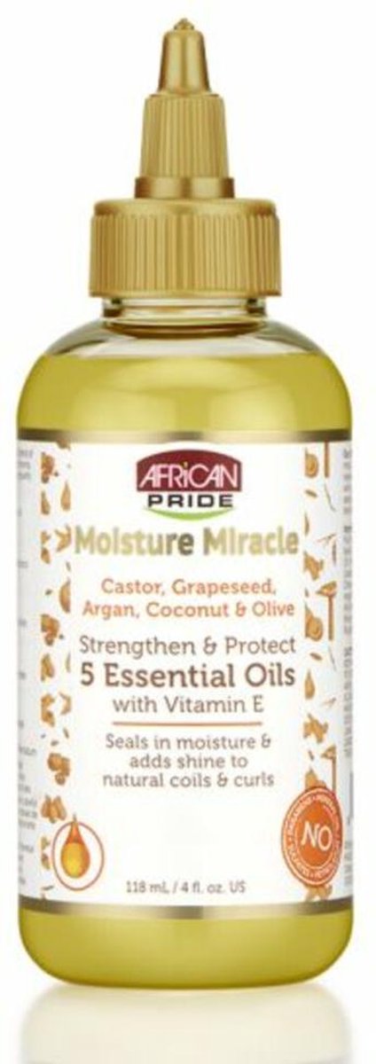 African Pride Moisture Miracle Strengthen & Protect 5 Essential Oils with Vitamin E 118ml