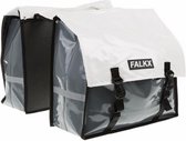 fietstas Bisonyl dubbel wit/grijs 40L