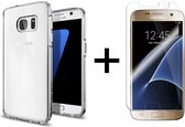 iParadise Samsung Galaxy S7 hoesje transparant siliconen case hoes cover hoesjes - 1x samsung galaxy s7 screenprotector