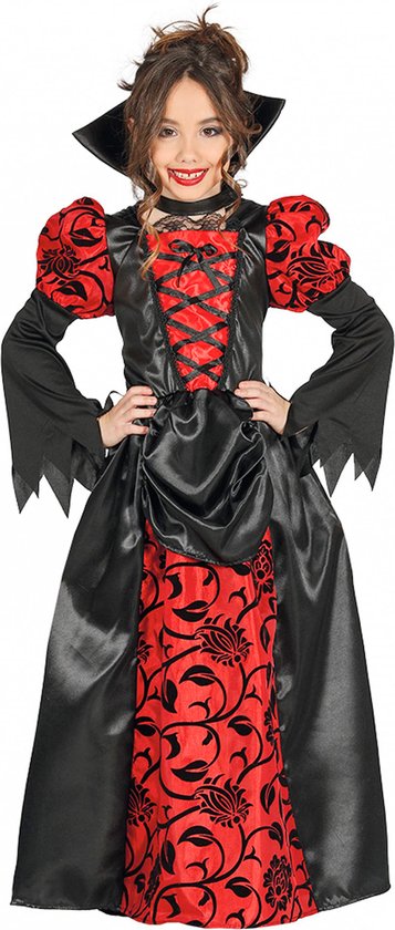 ZUCOS Costume De Vampire Pour Fille - Robe Médiévale Gothique Avec Collier, Bandeau Tête De Mort Et Tige Florale - Idéal Pour Carnaval Et Halloween ZUCOS Costume De Vampire Pour Fille - Robe Médiévale Gothique Avec Collier, Bandeau Tête De Mort Et Tige Florale - Idéal Pour Carnaval Et Halloween