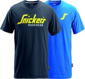 Snickers 2502 Twopack t-shirts Zwart & Blauw L