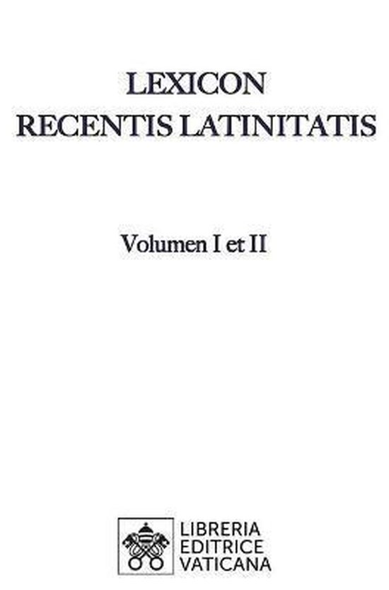 Lexicon Recentis Latinitatis - cover