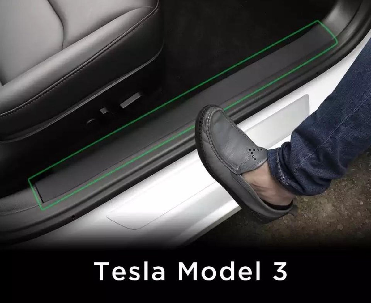 Tesla Model 3 Instapbescherming instaplijst bescherming Zwart Antikras Auto Interieur Accessoires
