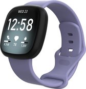 By Qubix geschikt voor Fitbit Versa 3 - Fitbit Versa 4 - Fitbit Sense 1 - Fitbit Sense 2 Sportbandje - Lila - Maat: S-M Smartwatchbandje bandje Armband Polsband Strap Band Watchband