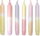 TWIST'D  - Dip dye kaarsen set - tropicana - 6 stuks - 19 cm - dinerkaars - handgemaakt