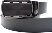 Fana Belts Riem automatische gesp zwart - Leren riem met kliksysteem - klik sluiting - Riemmaat 125 - Kostuum riem