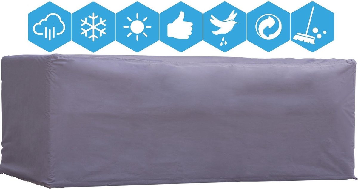 Weersbestendige Beschermhoes Tuintafel / Tuinset | 285 x 110 x 75 cm | Premium | Waterproof | TÜV Rheinland Gecertificeerd | Hoes voor Tuin | Waterdicht | Solution Dyed (verkleuring onmogelijk) | Zwart
