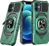 iPhone 12 / 12 Pro Robuust Kickstand Shockproof Groen Cover Case Hoesje ACNBL