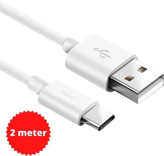 Câble USB-A vers USB-C de 2 mètres pour Samsung S8 - S9 - S10 - S20 - S20  plus - câble... | bol.com