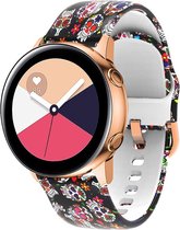 YONO Siliconen Special Bandje 20mm - Horlogebandje geschikt voor Samsung Galaxy Watch 6 / 5 / Pro / 4 / 3 / Active 2 - Garmin Approach / Forerunner / Venu 2 Plus / SQ / Vivomove - Polar Ignite / Unite – Huawei - Skull