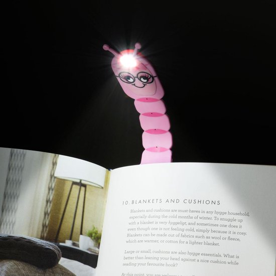 Flexilight leeslampje Boekenworm - Roze van Flex — afbeelding 3