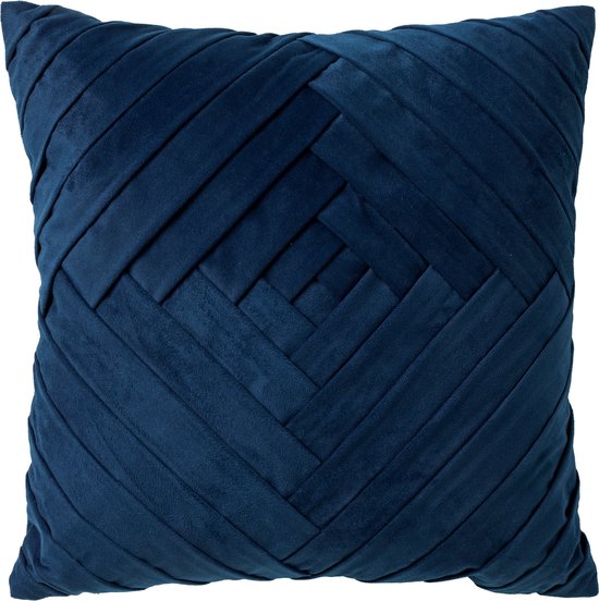 Dutch Decor PHILLY – Sierkussen velvet Insignia Blue 45×45 cm – blauw