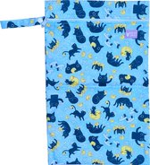 Wetbag Katten met Eendjes Blauw | Waterdichte opbergtas voor luiers of natte spullen onderweg | 40x25cm
