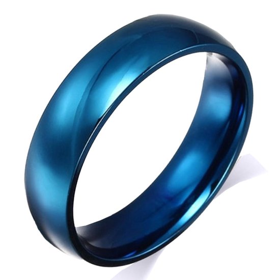 Victorious Ring Blauw Staal Heren en Dames – Maat 69 (22.3mm)