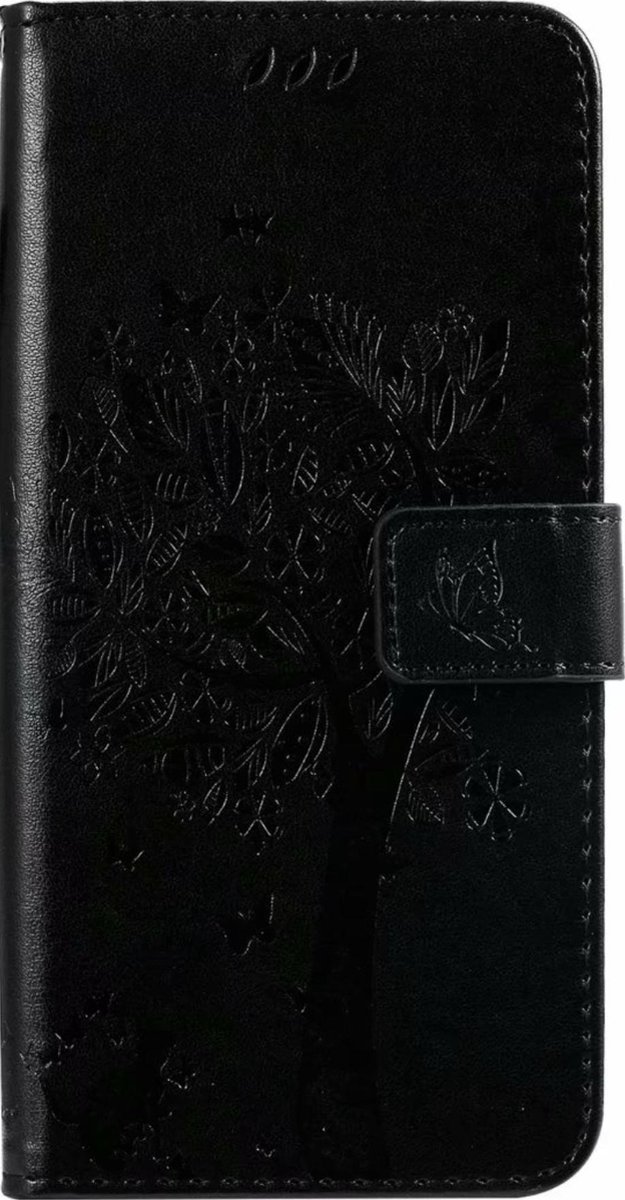 Geschikt voor Samsung Galaxy S10 Lite Bookcase - Zwart - Bloemen - Portemonnee Hoesje