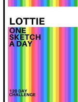 Lottie: Personalized colorful rainbow sketchbook with name