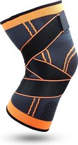 Inuk - Kniebrace - Knie bandage sterk elastisch comfort en strak - Maat XL (check tabel !) - Verkrijgbaar in S/M/L/XL  - Oranje - Knieband met straps - Ook verkrijgbaar in zwart