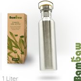 Bambaw Waterfles - 1 Liter - Roestvrij Staal - Duurzaam en Lekvrij