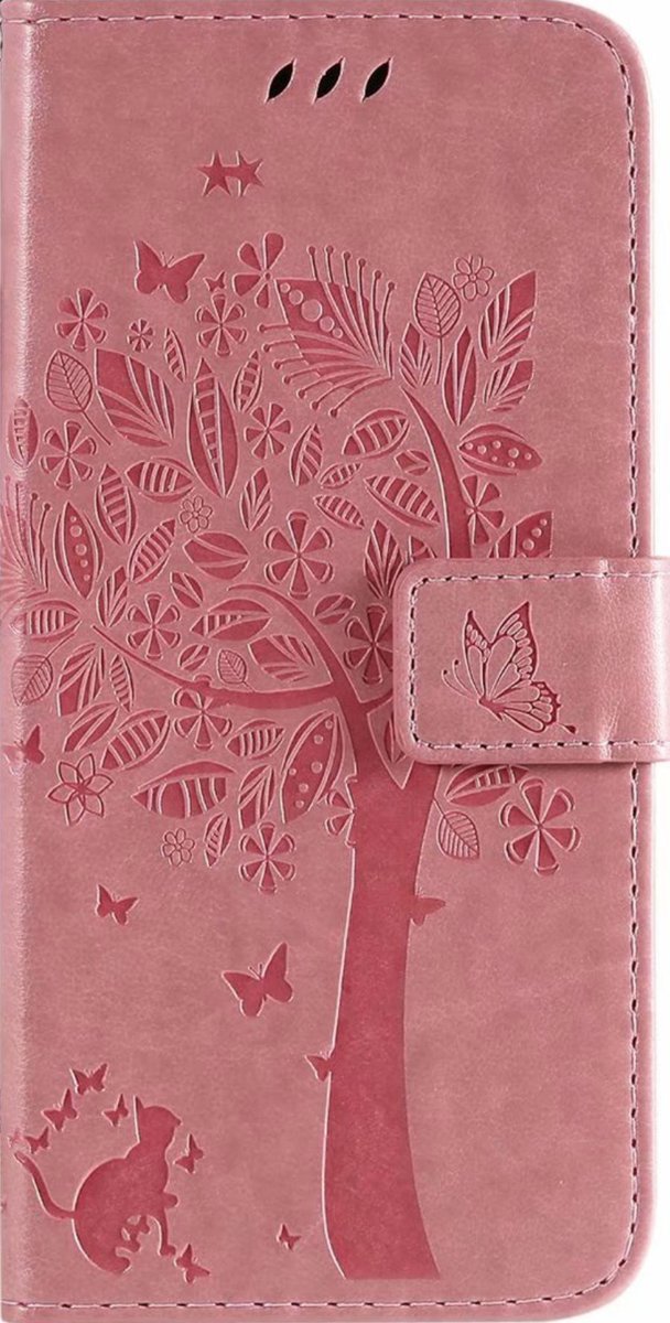 Geschikt voor Samsung Galaxy S21 FE Bookcase - Roze - Bloemen - Portemonnee Hoesje
