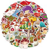 Winkrs | Paddestoel stickers | Natuur stickers | Planten Stickers | Herfst | Funghi | 50 Stickers Voor laptop, muur, deur, koffer, schriften, etc.