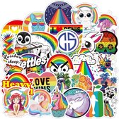 Winkrs | Regenboog Stickers | Pride Stickers | Kleurrijke en Vrolijke Stickers | 100 Stickers  Voor laptop, muur, deur, koffer, schriften, etc.