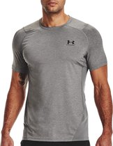 Under Armour HeatGear Sportshirt - Maat XL  - Mannen - grijs - zwart