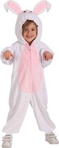 Carnival Toys Jumpsuit Konijn Junior Fleece Wit/roze Maat 98