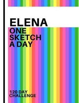 Elena: Personalized colorful rainbow sketchbook with name