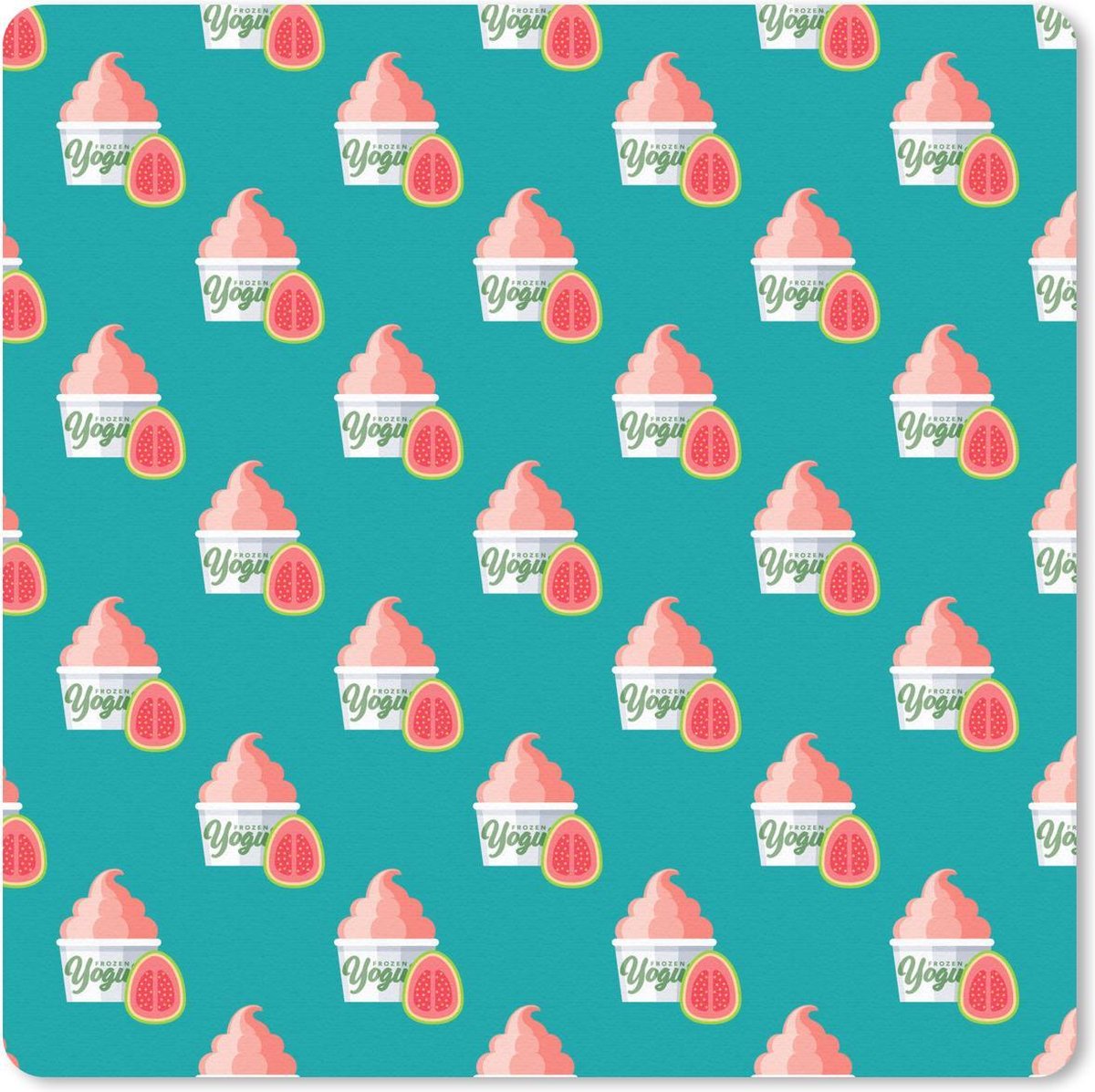 Muismat 20x20 cm - Mousepad Zomer - IJs - Blauw - Muismatten