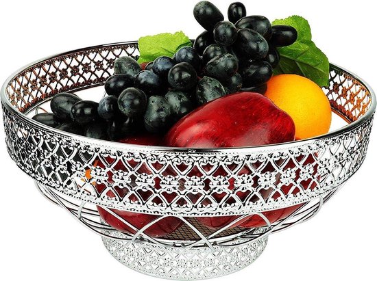 Corbeille à Fruits En Métal Forme Feuille De Lotus - Design Nordique, Lavable Au Lave-vaisselle, 27.9 Cm
