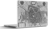 Laptop sticker - 12.3 inch - Kaart - Haarlem - Zwart Wit - 30x22cm - Laptopstickers - Laptop skin - Cover