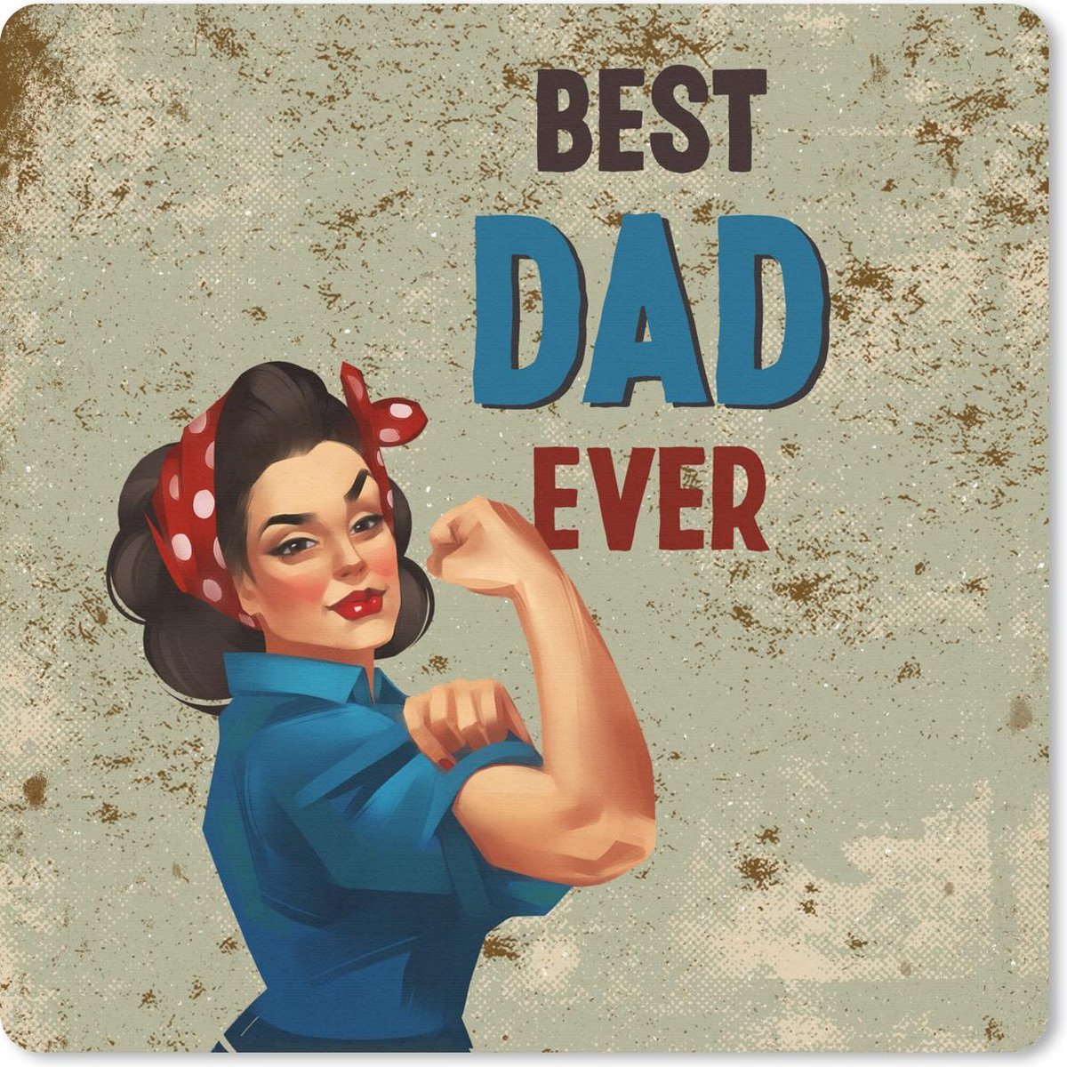 Muismat 20x20 cm - Mousepad Papa - Quotes - Best dad ever - Spreuken - Muismatten