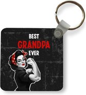 Sleutelhanger - Uitdeelcadeautjes - Quotes - Best grandpa ever - Spreuken - Opa - Plastic - Vaderdag cadeau - Geschenk - Cadeautje voor hem - Tip - Mannen
