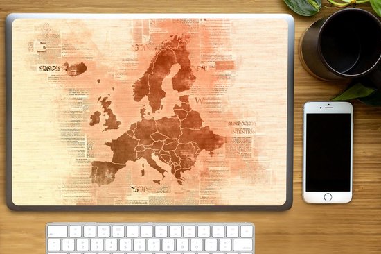 Sticker ordinateur portable - 17,3 pouces - Kaart Europa - Journal - Oranje