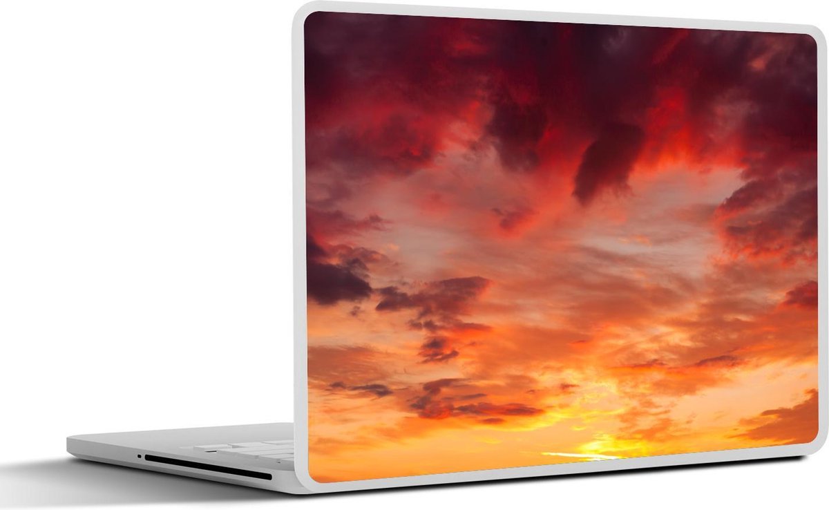 Afbeelding van product SleevesAndCases  Laptop sticker - 10.1 inch - Wolken - Zon - Rood