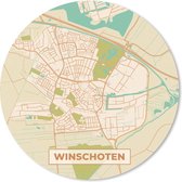 Muismat - Mousepad - Rond - Stadskaart - Winschoten - Vintage - 30x30 cm - Ronde muismat