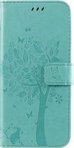 Samsung Galaxy Note 10 Lite Bookcase - Groen - Bloemen - Portemonnee Hoesje